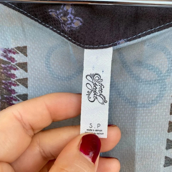 Free People Dusty Blue Santa Cruz Kimono small - Picture 7 of 13